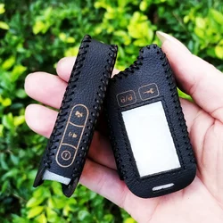Tomahawk 9.5 9.9 용 가죽 원격 키 케이스 커버, 양방향 자동차 경보 시스템 LCD 보호 쉘, 자동차 액세서리, 5 버튼