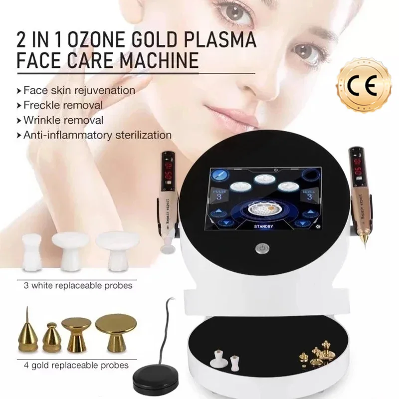 

Portable 2 in 1 Cold Plasma Ozone Pen For Face Spot Removal Skin Eyelid Lifting Mole Remove Plasma Wrinkle Removal Beauty HOT