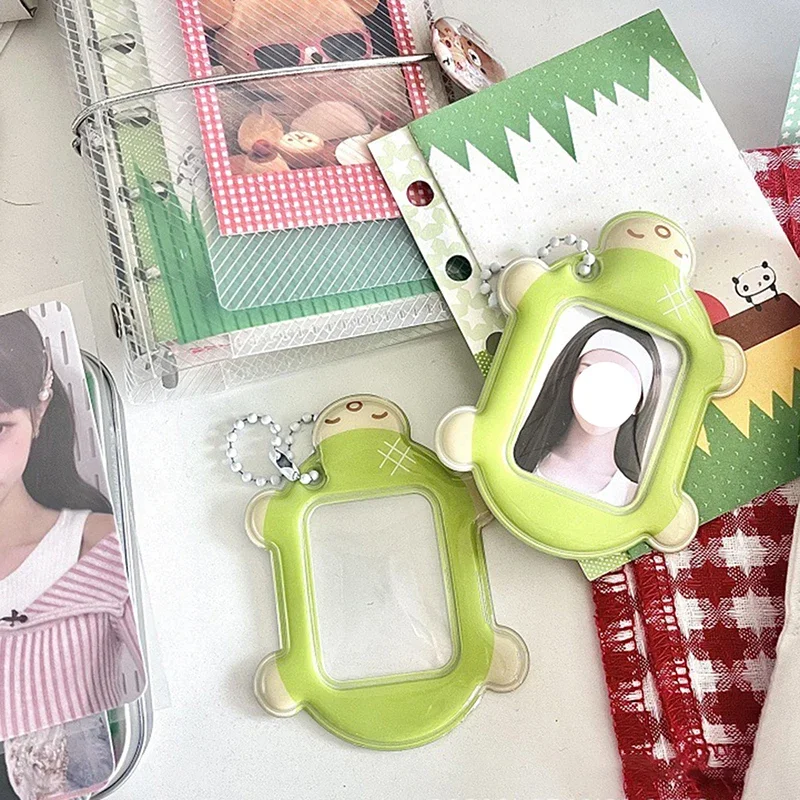 1/2 قطعة Kawaii PVC لطيف هامي السلاحف 2 بوصة حامل بطاقات التعريف الشخصية Kpop المعبود حامل بطاقة الصورة قلادة ل Stargazer فتاة الغطاء الواقي #2