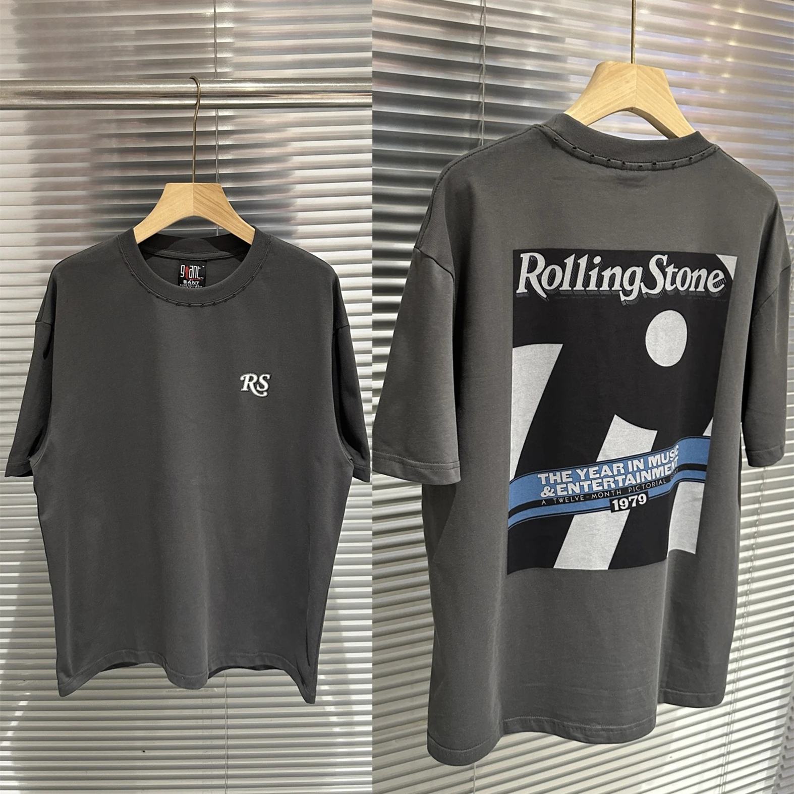 

Випраная винтажная футболка RS для мужчин и женщин, футболка высокого качества 1:1, футболка