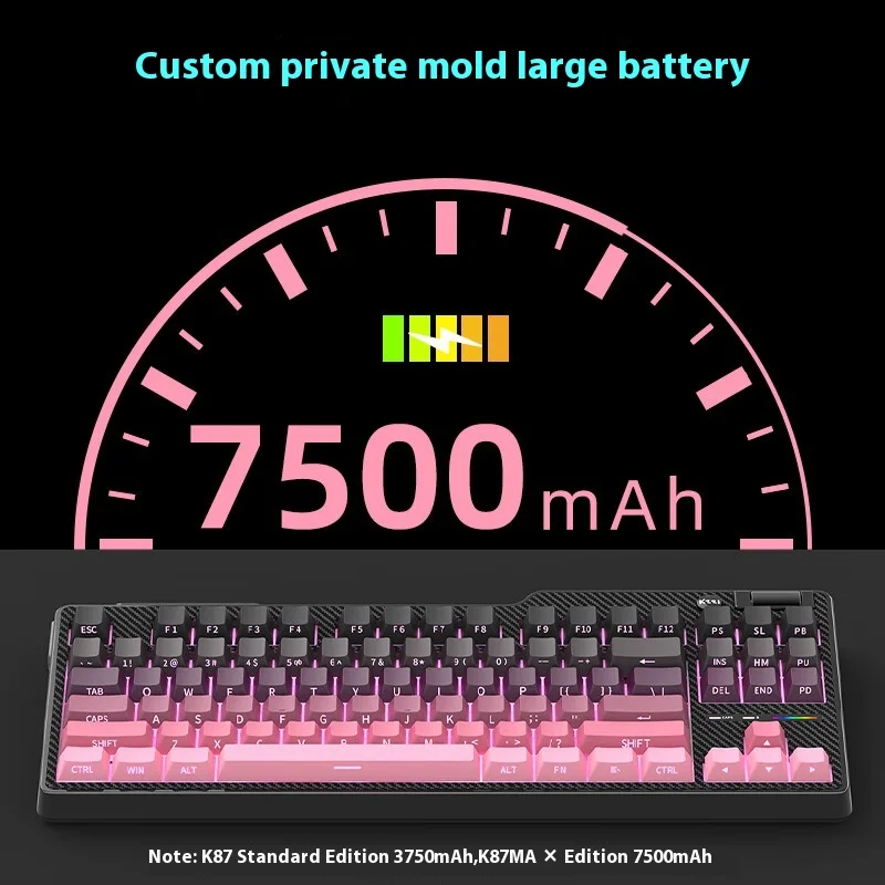 Origina Kzzi K87 MAX Mechanical Keyboard Wireless Tri-Mode Buletooth Metal Knob RGB PBT Keycaps Esports Gamer PC Gaming Keyboard