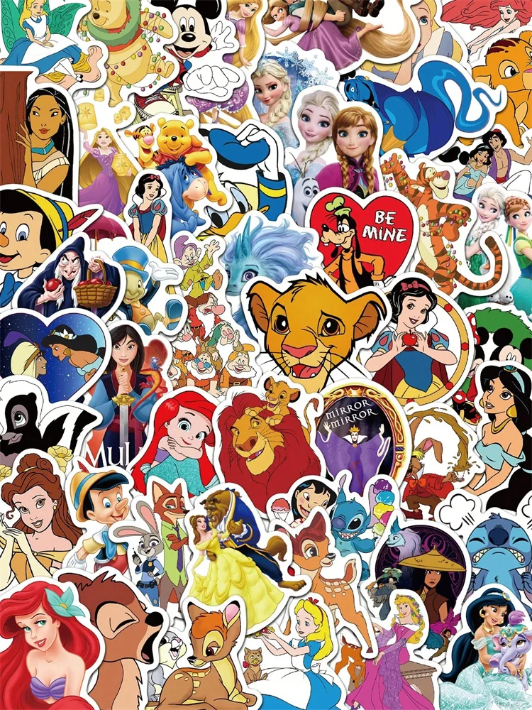 50 SZTUK Disney Mieszane Postacie Graffiti DIY Urocze Naklejki z Kreskówek Anime na Bagaż Laptop Telefon Album do Wyklejania Prezenty Świąteczne Naklejki