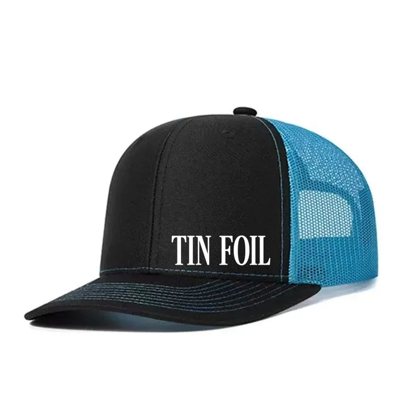 TIN FOIL Printed Adjustable Baseball Cap Snapback Dad Hat Breathable Trucker Mesh Hat Golf Fishing Outdoor Sun Cap