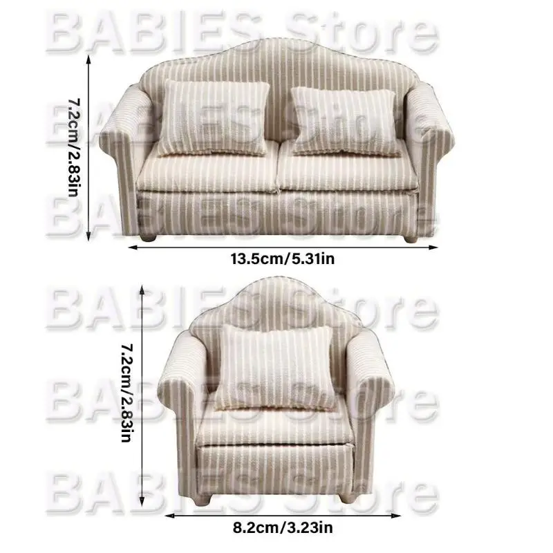C9GB Doll House Loveseat Sofa Model Model Người mẫu Phụ kiện Thanh thiếu niên Girls cho 1:12 Trang trí phòng khách Dollhouse