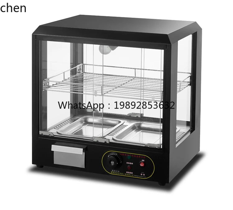 Vitrina de exhibición pequeña de sobremesa con aislamiento ZS para calentar, incubar, exhibir alimentos cocinados, pan, tartas de castaña y otros productos.