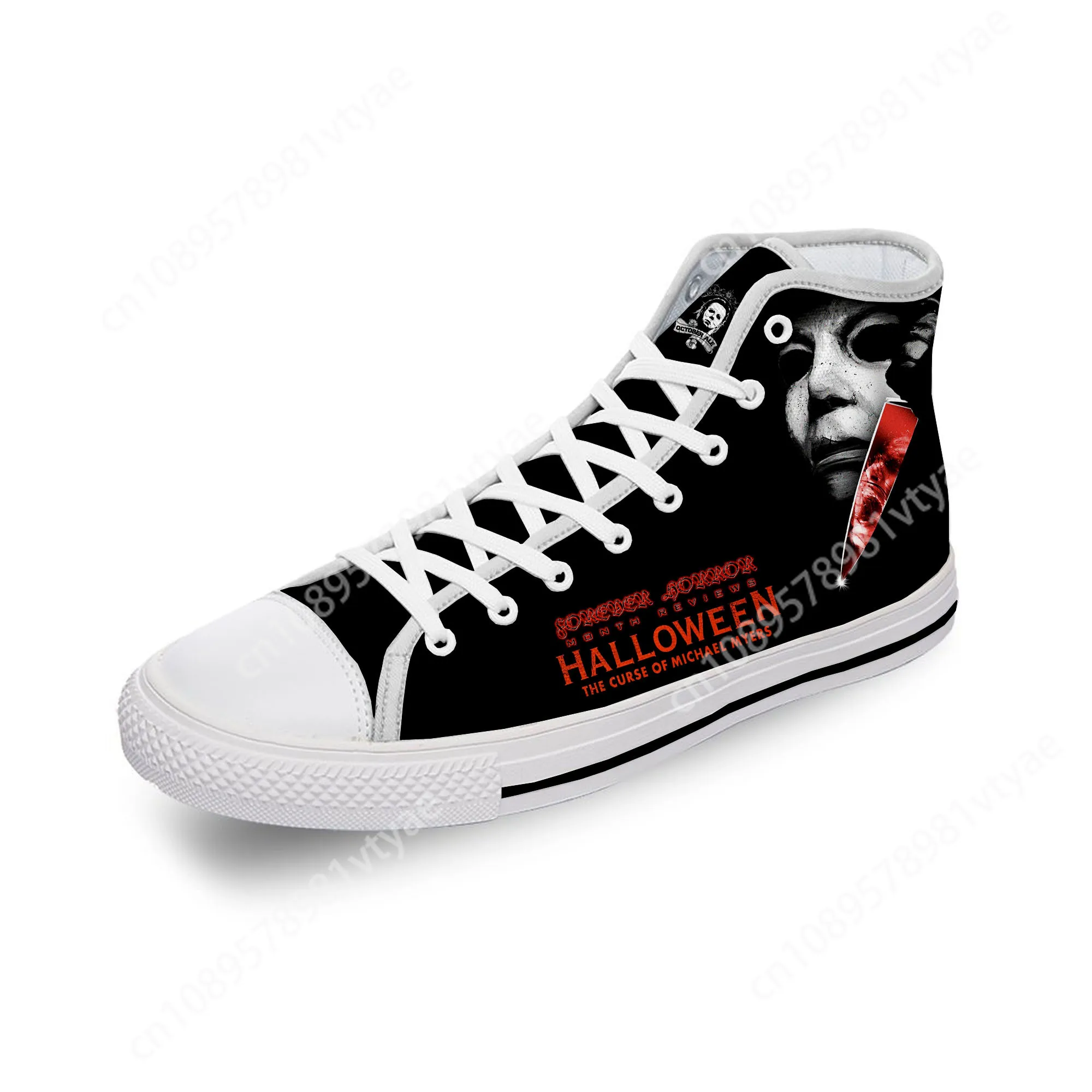 

Michael Myers Horror Pennywise Chucky Scream White Cloth 3D Print High Top Canvas Fashion Shoes Men Women Breathable Sneakers