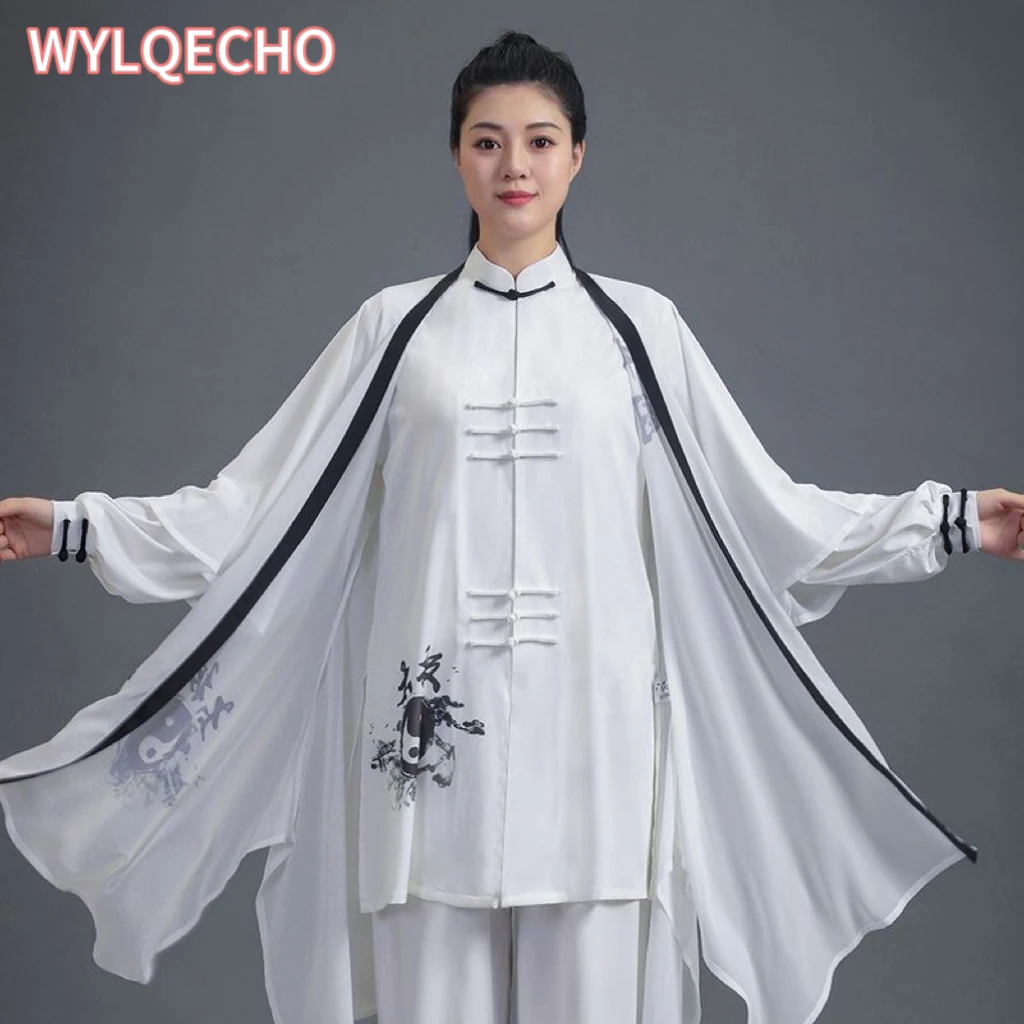 

chinese tai chi women men summer new training kung fu uniform gradual change tai chi set performance dress martial arts suit