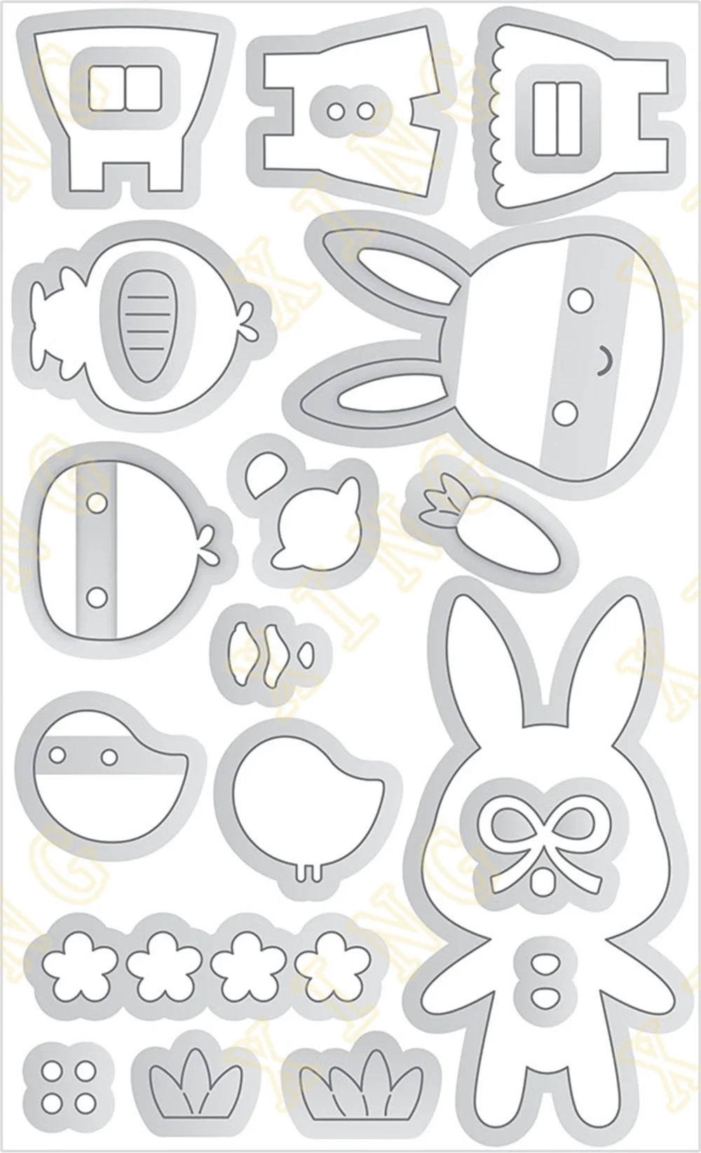 Happy Easter Bunny And Friends Metal Craft Cutting Dies Diy Scrapbook Paper Diary Decoration Card Handmade Embossing New Product