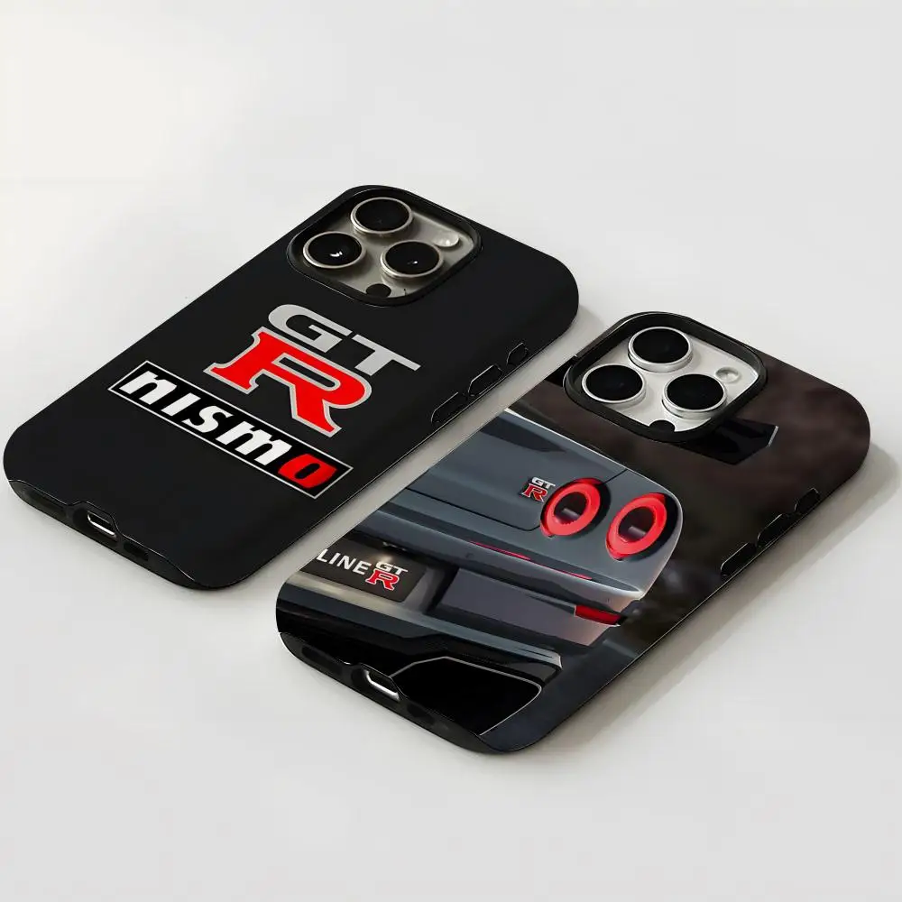 

Автомобильный чехол для телефона GTR Nissans, новый для iPhone 16, 15, 14, 13, 12, 11 Pro Max X XR XSMax 7, 8 Plus, глянцевая пленка, жесткий чехол для ПК