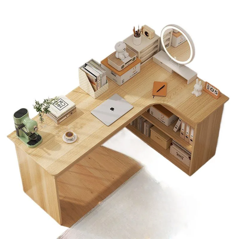 

Desk bookcase integrated bedroom bookshelf combination writing simple desktop table