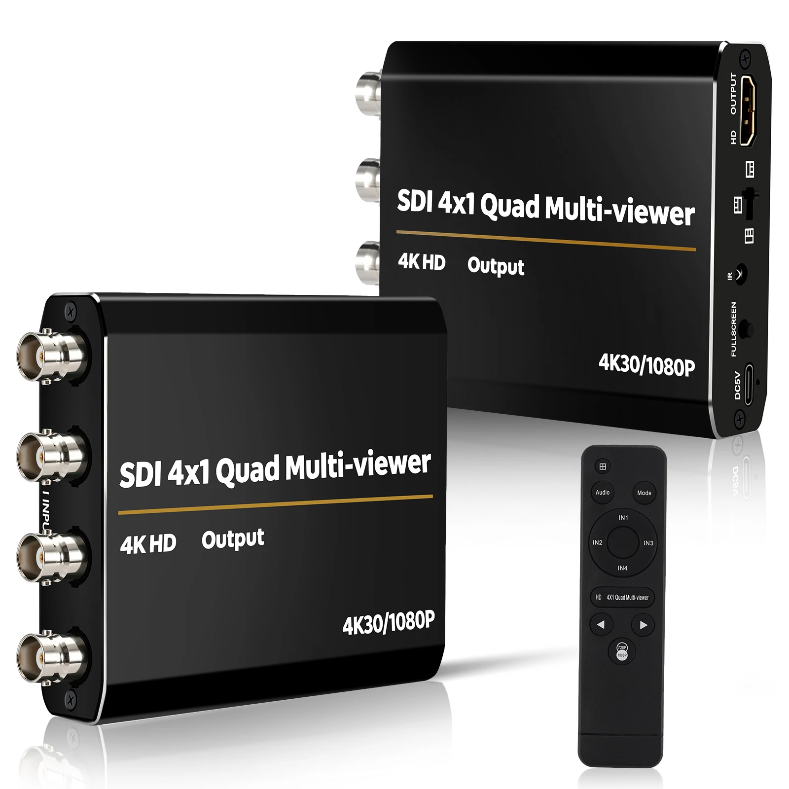 4K HD 3G SDI 4x1 Quad Multi-viewer 4ch SDI To HD Splitter Screen Seamless Switcher With IR Remote SDI Video Splitter Switch