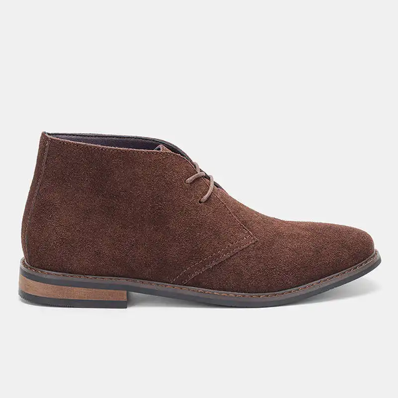 

Desert Men's Boots Faux Suede Genuine Leather Shoes Chukka Business Casual Mid-Calf Fashion Boots round Toe Low Heel