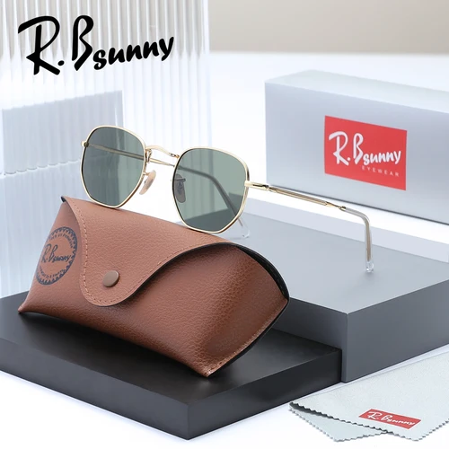 Imagen 2 del producto RBsunny gafas de sol de moda cuadradas polarizadas hombres mujeres UV400 Vintage Metal marco fino gafas de conducción gafas de aleación de lujo