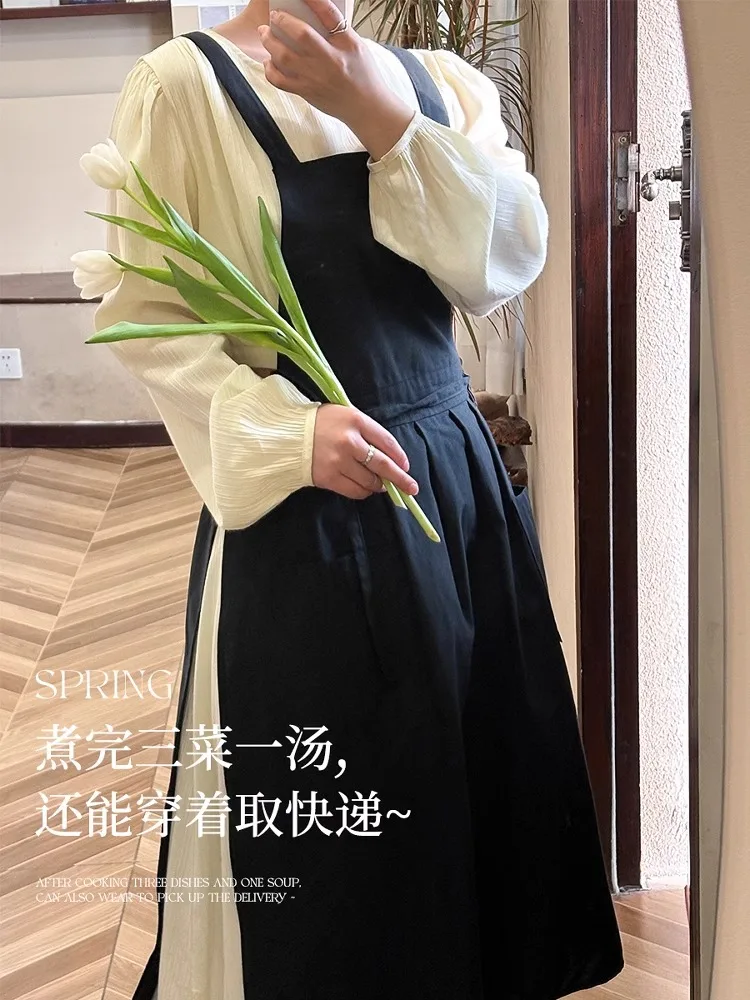 

1 pc Simple Two-Piece Apron, Multiple Colors, Quick Adjustable Waistband, Suitable for Kitchen Cooking, Home Cleaning, Gardening