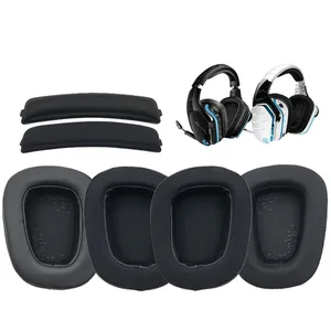 Coussinets d’oreilles de remplacement pour Logitech G935 G635 G933 G633 Écouteurs sans fil en mousse Casques Coussins accessoires Coussins d’oreilles 8 meilleures ventes pour dongle USB Logitech G935 - No6
