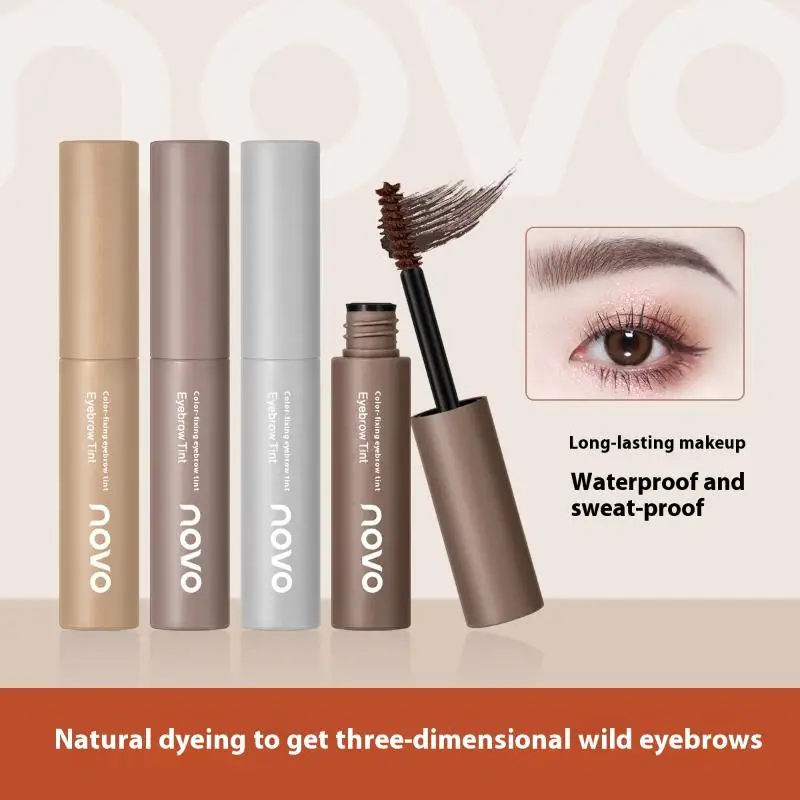 Creme de sobrancelha tingido líquido, de longa duração, à prova d'água, natural, marrom escuro, intensificador de sobrancelha, 4 cores, rímel cosmético
