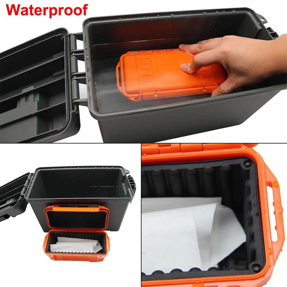 ABS Ammo Box Hunting Safety Bullet Storage Safe Pouch Ammo Can Outdoor Lightweight Ammo Accessory Crate Waterproof Shockproof