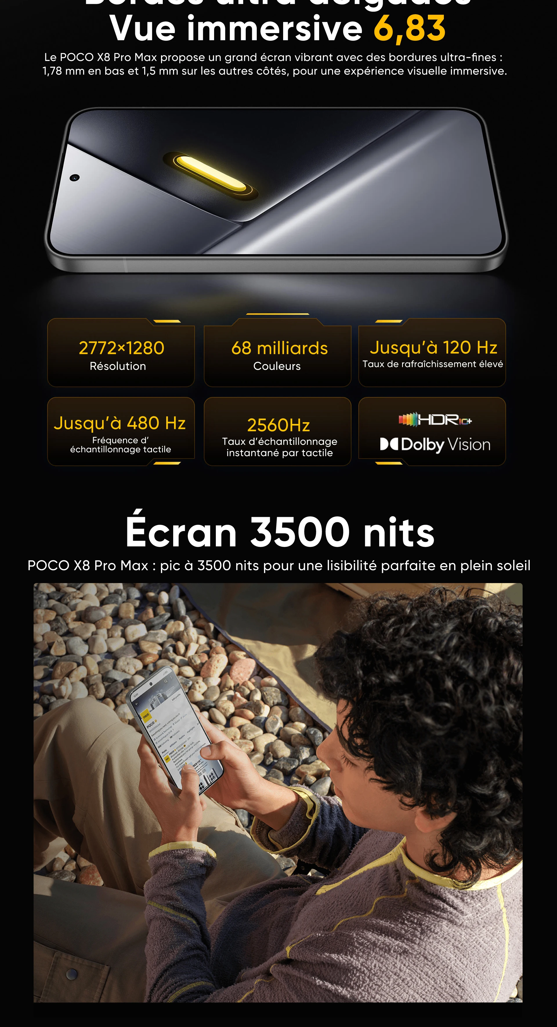 Globale Version POCO X8 Pro Max 5G Smartphone MediaTek Dimensity 9500s 6,83 Zoll 1,5K 120Hz Ultra-helles AMOLED-Display 8500mAh NFC – Detail 12