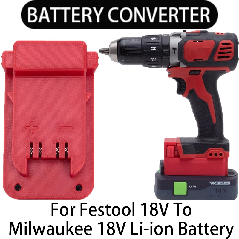 

Battery Adapter for Milwaukee 18V Li-Ion Tools Converter to Festool AIRSTREAM 18V Li-Ion Battery Adapter Power Tool Accessory