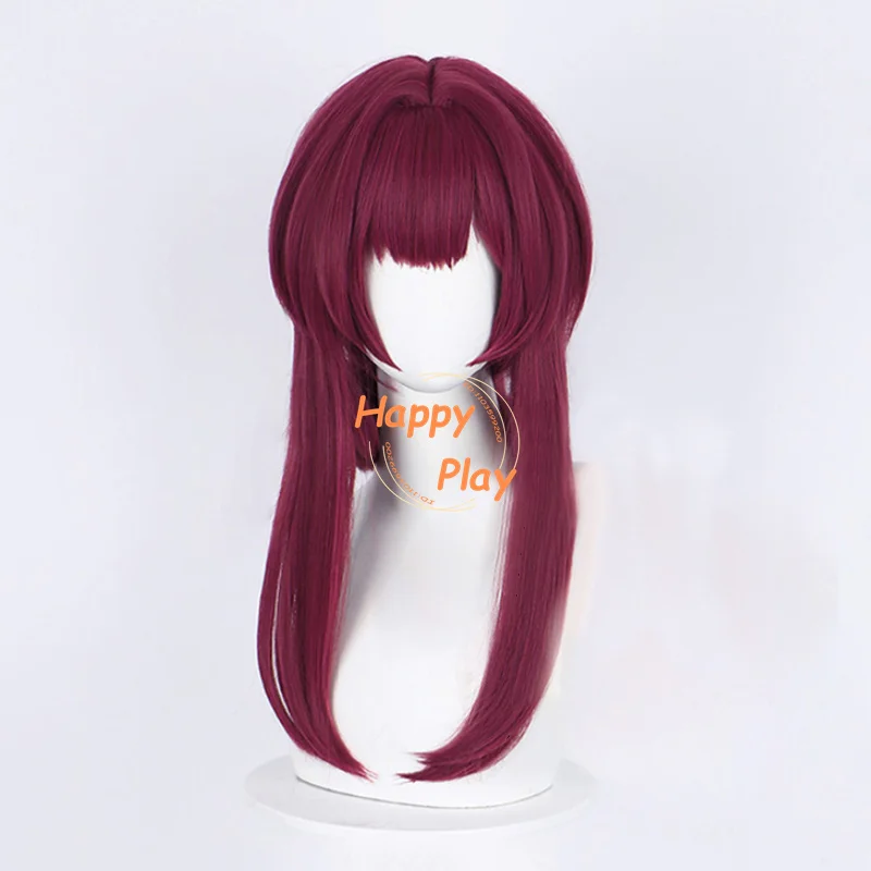 Synthetic Hair Honkai Star Rail Kafka Cosplay Wig Long Ponytail Clip Rose Purple Anime Wigs Heat Resistant Wig + Wig Cap