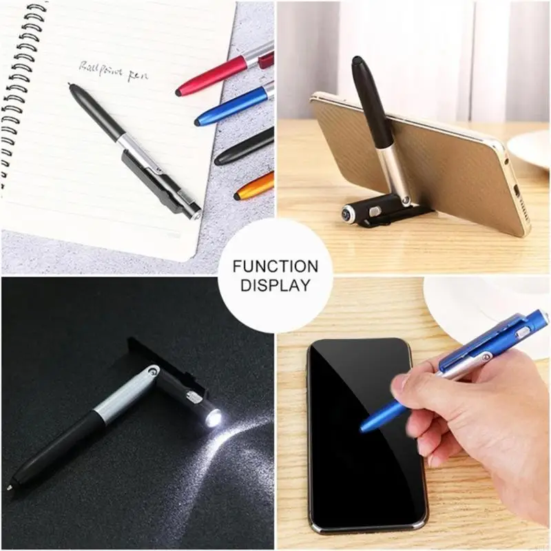Y5LB Ballpoint Pen with Led Light Multifunction Folding Stand Bracket Supplies