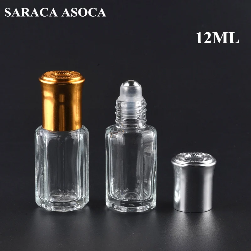 

Восьмиугольные стеклянные флаконы 12 мл с рулоном, флаконы для ароматизатора с металлическим шариком, флаконы для эфирных масел, многоразовые флаконы с логотипом и принтом, 50 шт./лот