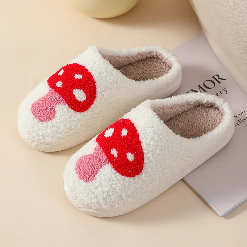 Cute Cartoon Cotton Slippers 2024 Winter New Couple Love Home Comfortable External Wear Non Slip Versatile Cotton Slippers Daily