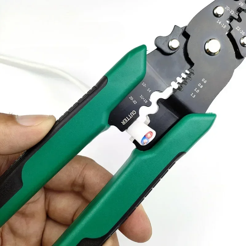 BIESUO Multi-function Mini Electric Terminal Crimping Pliers with Wire Stripping Cutting Hand Crimping Tool