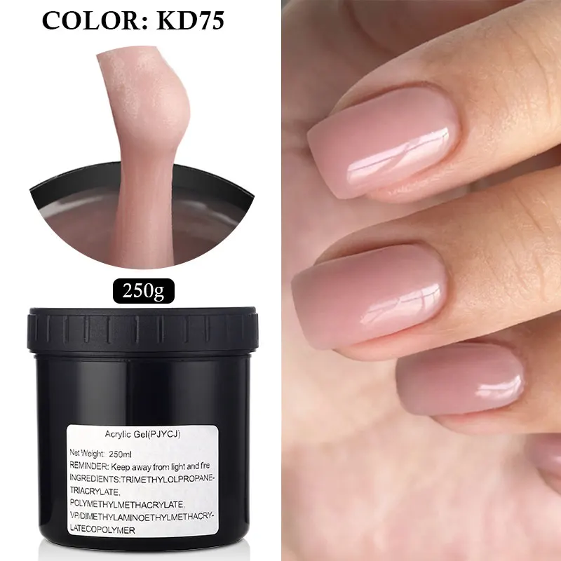 MSHARE 250 g gel acrílico transparente, gel duro para extensión de uñas, rosa, nude, blanco, acrigel libre de HEMA y TPO, gel constructor para uñas francesas 3