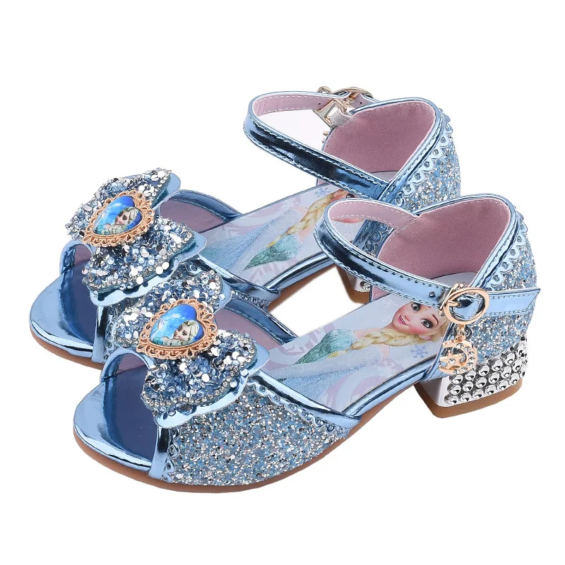 Neue Mädchen Sandalen gefroren 2 Elsa Prinzessin Schuhe kleine Mädchen Kristall Schuhe Kinder High Heels Party Laufsteg Show Schuhe