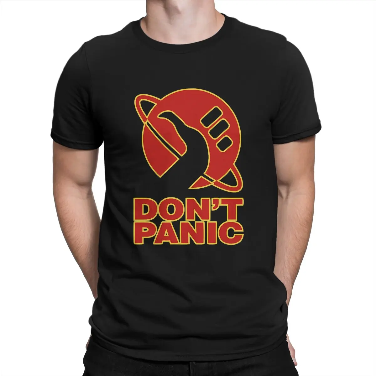 Douglas Adams Don't Panic Essential T Shirt Vintage Teenager Alternative High Quality Tshirt Loose Crewneck Men Tshirts