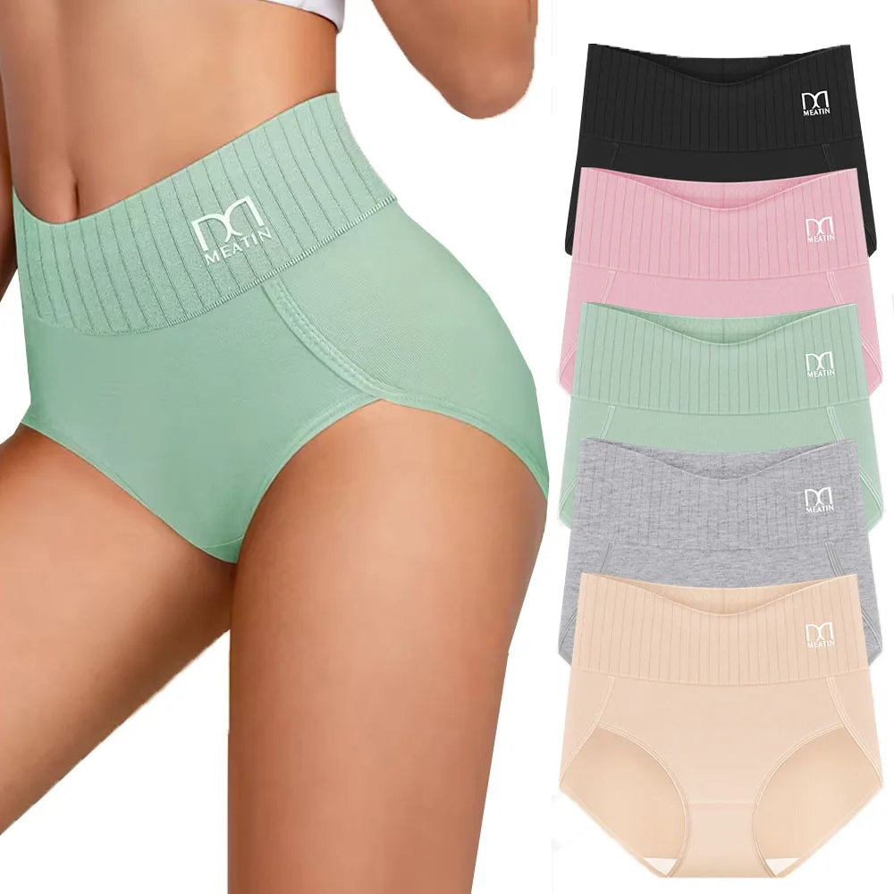 1 pcs High Waisted Tummy Tuck Women's Panties Tummy Tuck Comfortable Cotton Skin-Friendly Breathable Triangle Panties