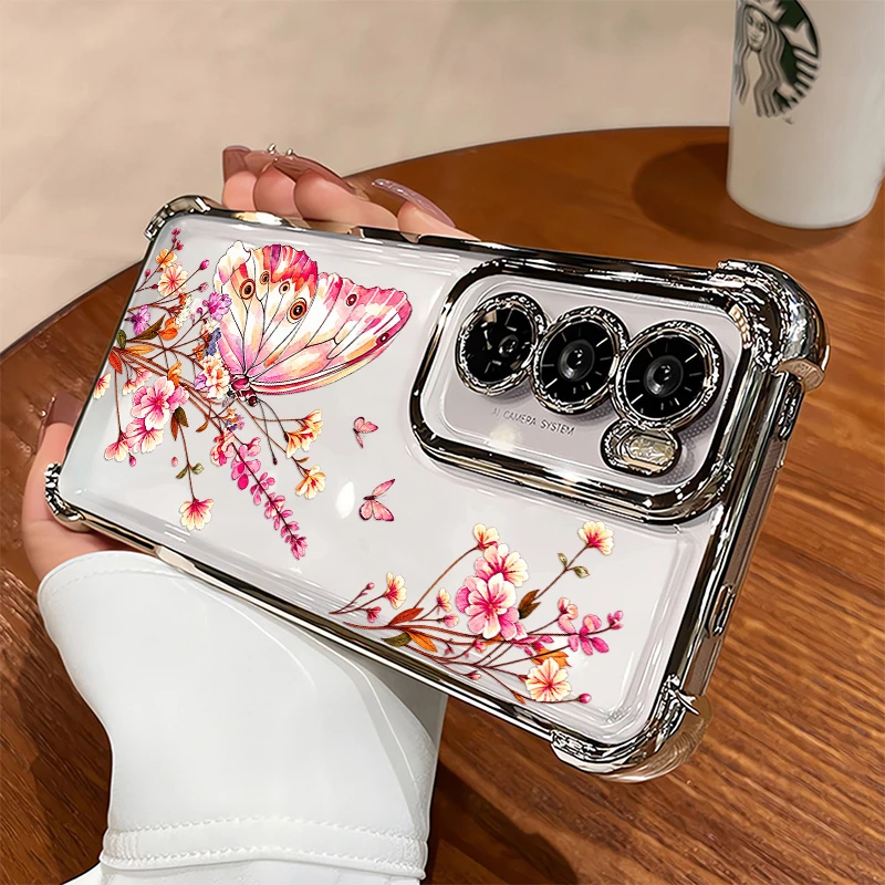 Oppo A78 - Розовый чехол для телефона с цветочным