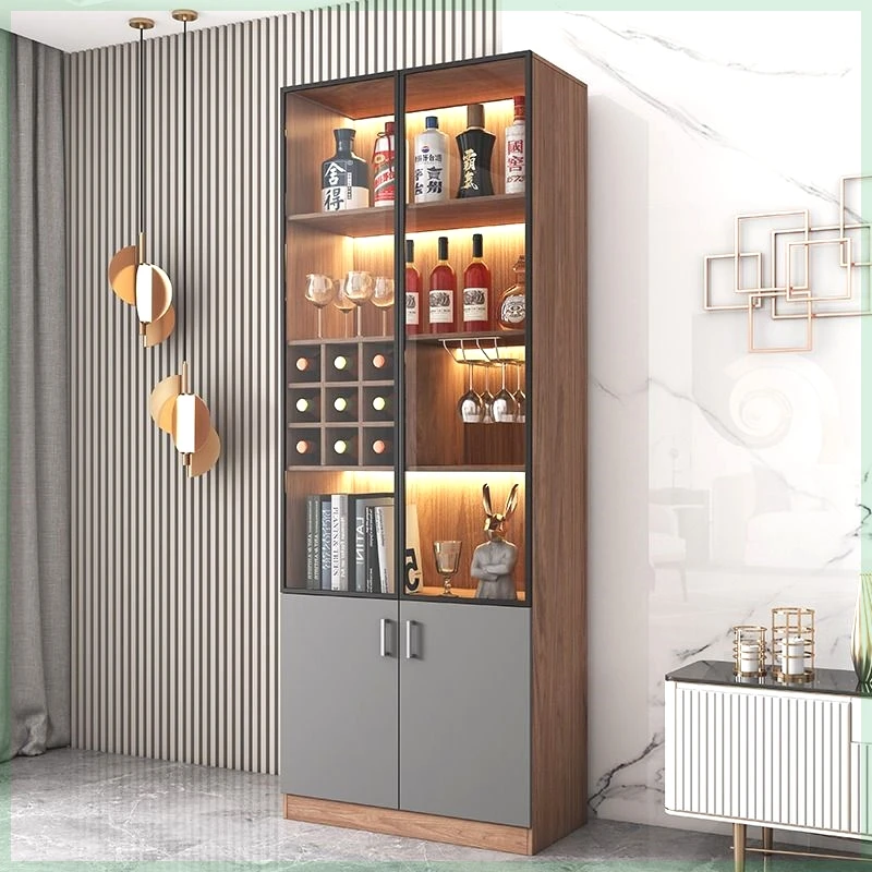 

Whiskey Showcase Hanging Bar Cabinet Portable Accessories Luxury Modern Home Open Cabinets Full Kitchen Vitrine Storage Nordic