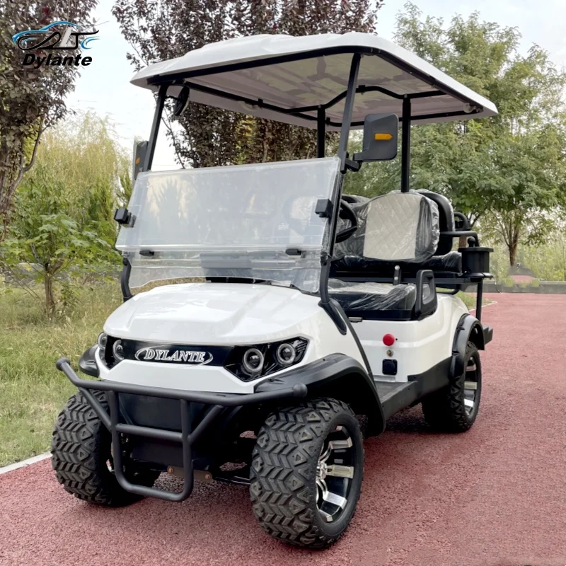 2025 New 2+2 Seater Hunting Car Double Point Seat Belt 7.5KW High Power Electric Golf Cart for Field Shooting Range Club