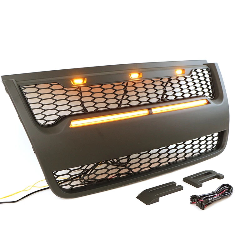 

Популярная сетчатая передняя решетка для бездорожья, матовая черная решетка со световой планкой, подходит для Ford Explorer 2006-2010 гг.