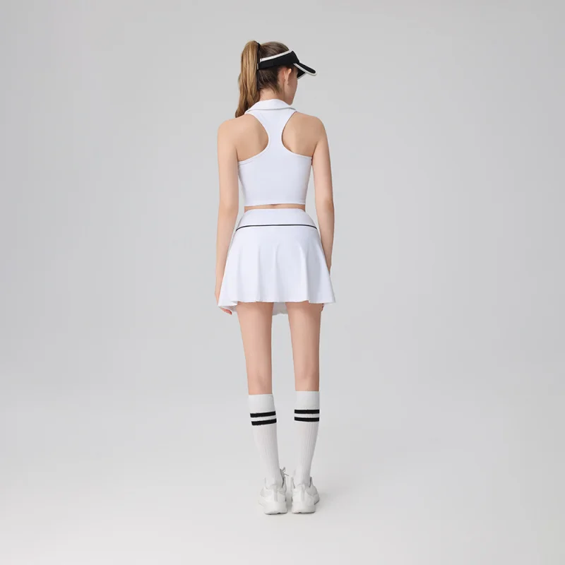 WESTSHAN EU 미국 크기 대비 색상 운동 브래지어 여성 요가 조끼 땀 흡수 통기성 골프 스포츠 테니스 스커트 슈트