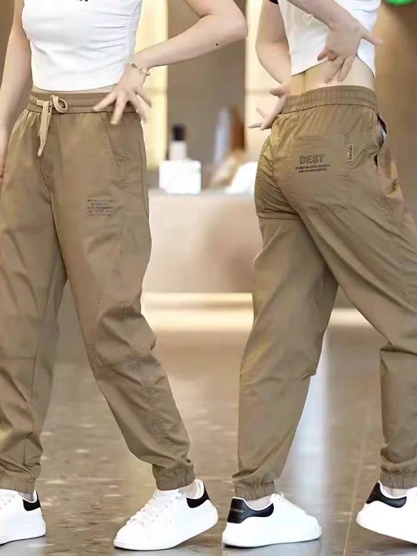 

Casual Cargo Pants for Men Summer 2026 Trendy Brand Slimming Nine-Piece Printed Leisure Pants Loose Fit Polyester Fiber Quick...