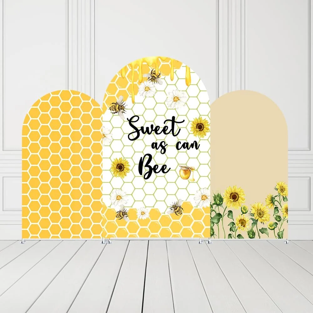 

Чехол для арочного фона, сладкий, как может пчела, вечеринка по случаю дня рождения, Chiara, арочная подставка, эластичные чехлы, сотовые желтые вечеринки для детского душа