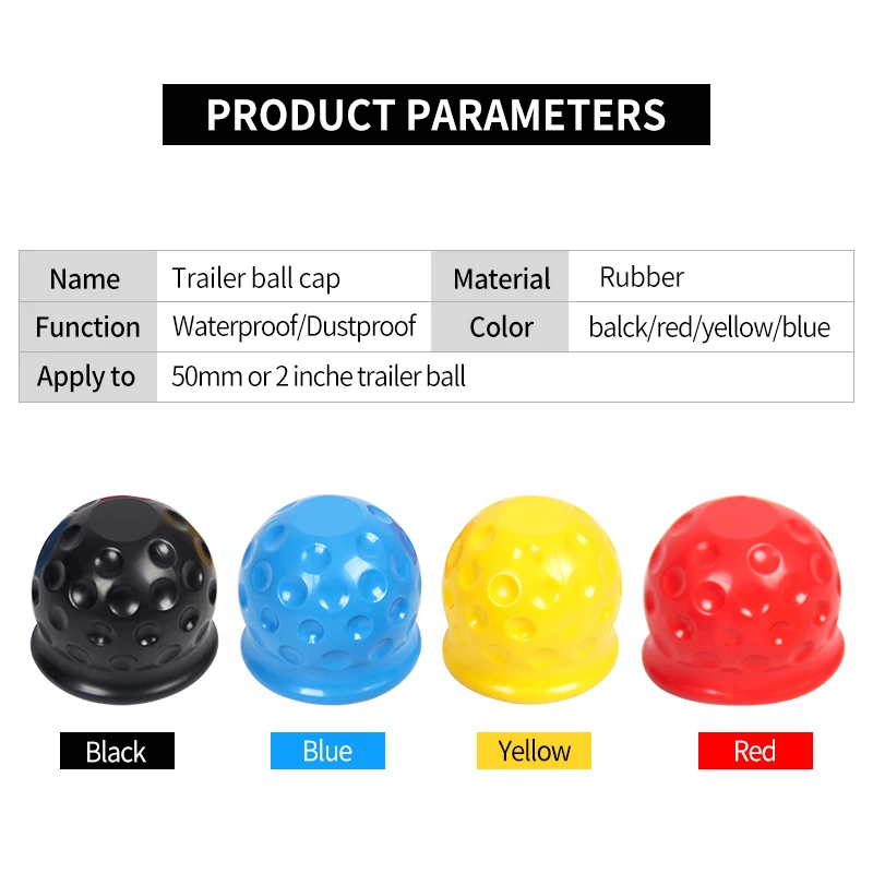 Trailer hitch Accessories Ball Cap Cover Cap for 50 mm and 2inch Towing Ball Dustproof and Waterproof for Car Camper