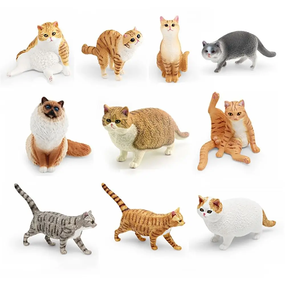 PVC Simulation Cat Model Garfield Persian Cat Pastoral Cat Lifelike Realistic Pet Figurines Cat Action Figures Kids Doll