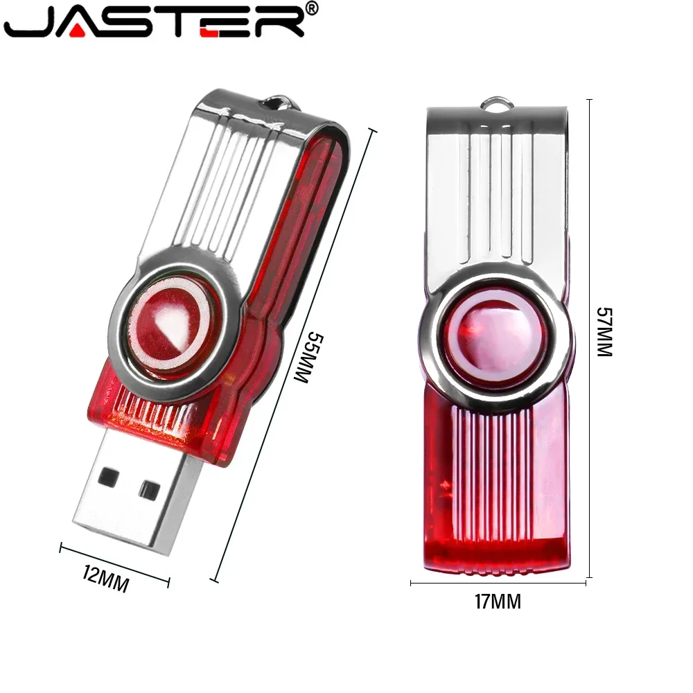 JASTER Cool Rotatable USB Flash Drive 128GB Free Key Chain Memory Stick 64GB High Speed Pen Drive 32GB Plastic Usb Memory 16GB