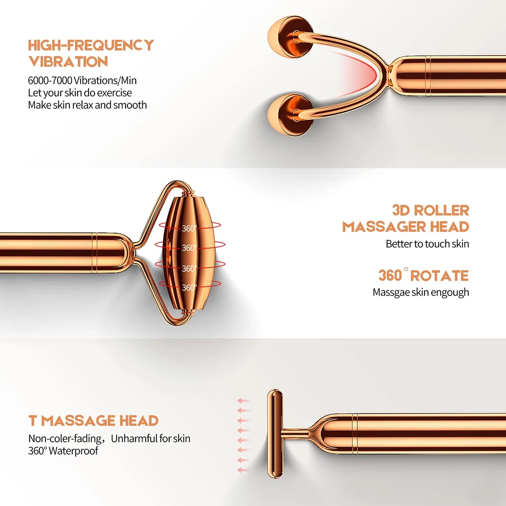 3 in 1 Stainless Steel Face Spa Massager For Beauty Health Nose Up Lifting Face Massage Kit Facial Slimming Face Skin Care Tools