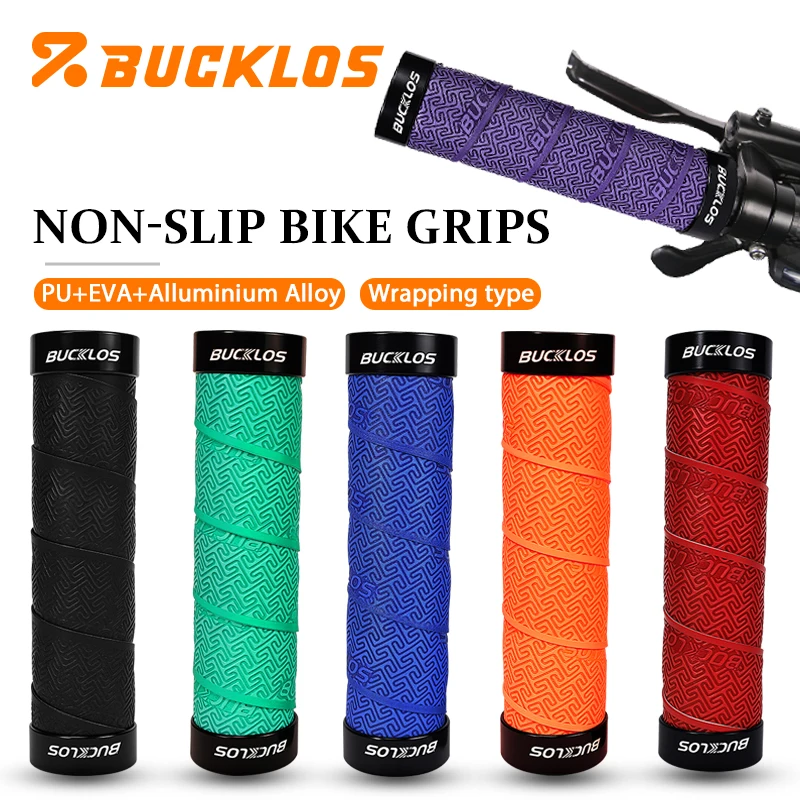 

BUCKLOS Non-slip Bicycle Grips Professional Bike Grip Aluminium Alloy Lock Mountain Bike Handlebar Grips PU+EVA Mtb Cuff