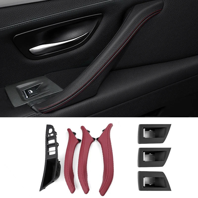 

LHD RHD Genuine Leather Customized Inner Door Pull Handle Assembly 7PCS For BMW 5 Series F10 F11 520i 523i 525i 528i 535i