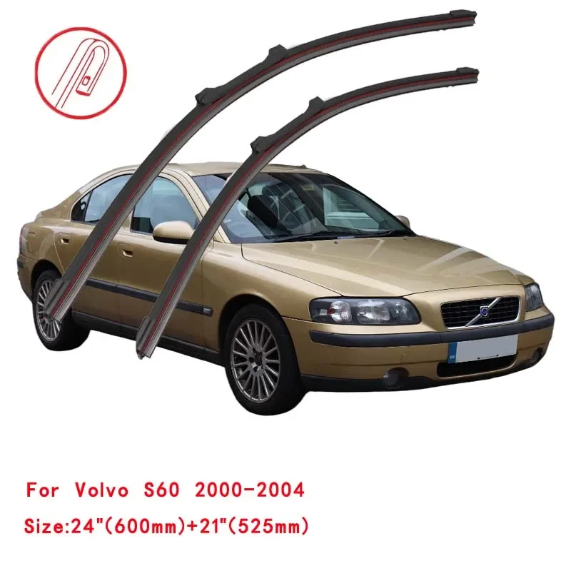 

For Volvo S60 S60L Sedan Cross Country 384 134 2000 2004 2008 2010 2015 2016 2018 2019 Car Brush Double Rubber Windshield Wiper