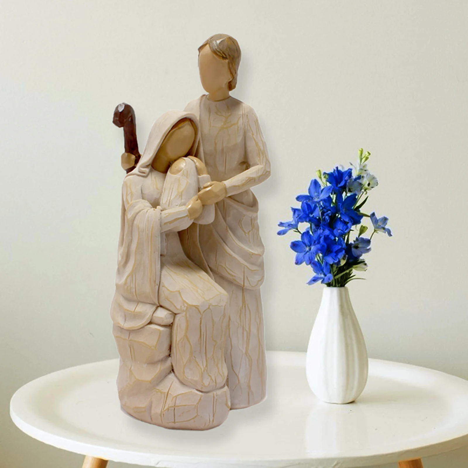 Mother Daughter Holding Baby Sculpted Figurine Decorative Ceramic Crafts Sculptures Home Living Room Decor Housewarming Gifts