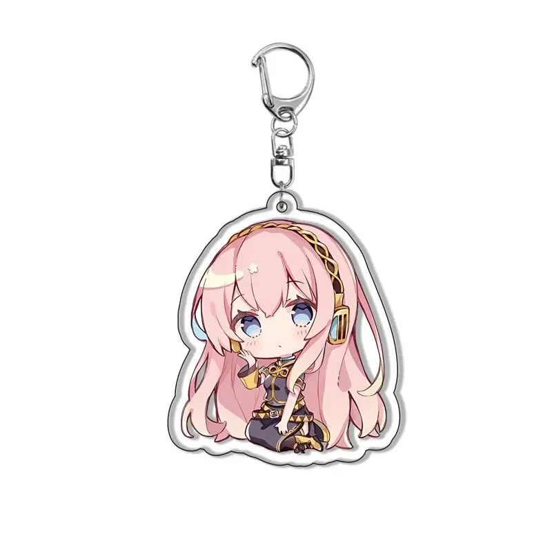 Game Hatsune Miku LAITO MEIKO Kagamine Rin Len Cosplay Cartoon Figure Acrylic Keychain Pendant Key Chain Ring Jewelry Fans Gifts