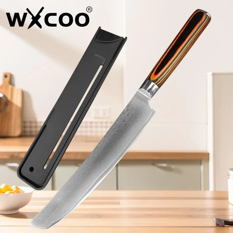 WXCOO Professionelle Küchenmesser Kochmesser Hackmesser Fleisch Japanisches Damaststahlmesser Schneiden von Obst Fisch Metzger Ausbeinmesser