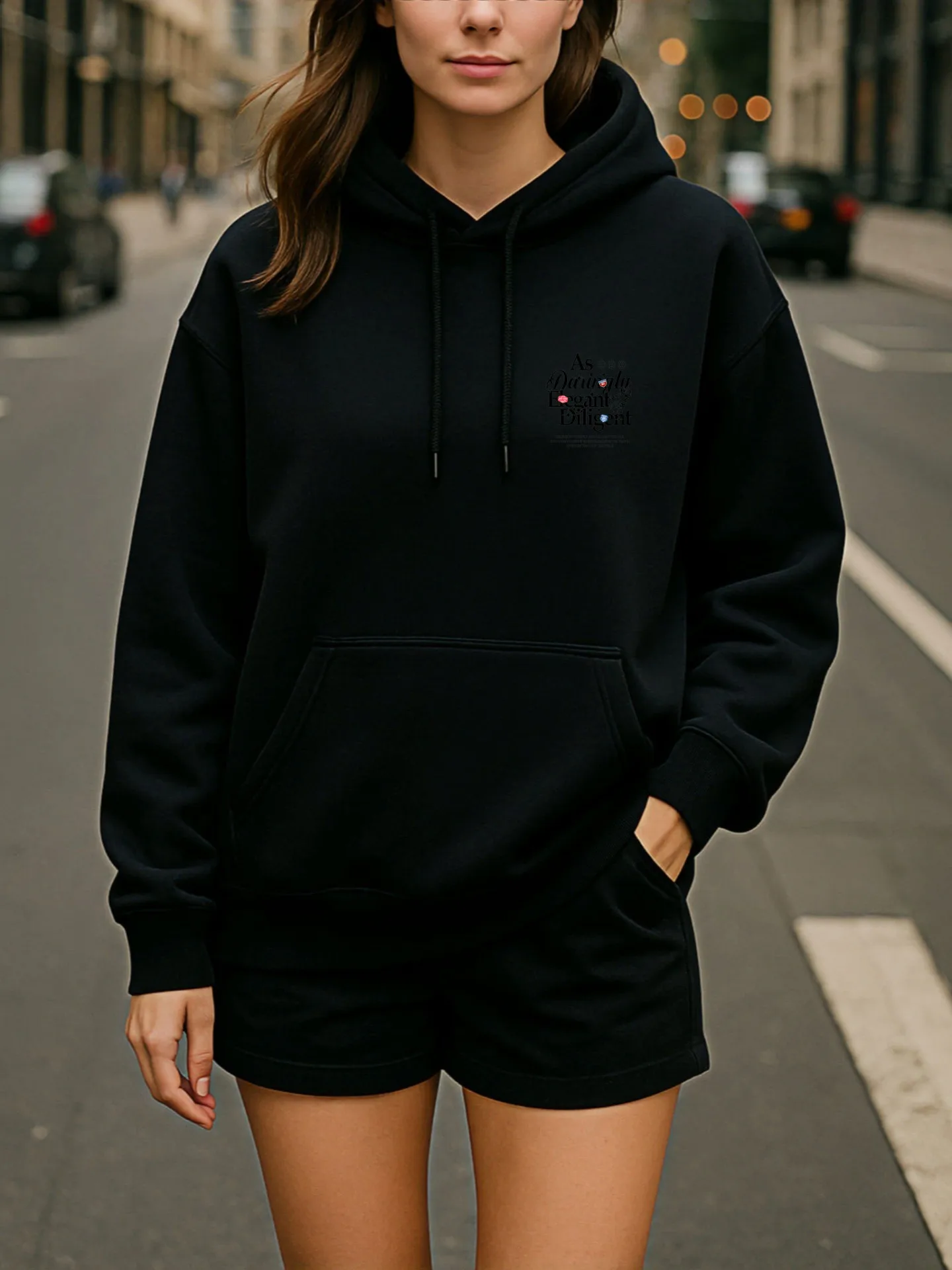 Sudadera con capucha gráfica para mujer, estampado de letras, estética informal, tela suave, uso diario informal, para hombres jóvenes